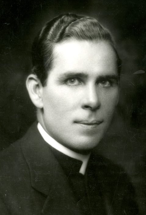 Fulton Sheen as a young priest, studio portrait